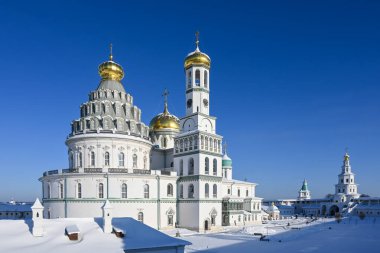 Diriliş Yeni Kudüs Manastırı. Moskova 'nın Istra kentindeki Rus Ortodoks Kilisesi Manastırı.