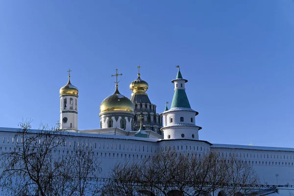 Nowy Klasztor Jerozolimie Mroźny Słoneczny Dzień Styczniu Rosyjski Klasztor Prawosławny — Zdjęcie stockowe