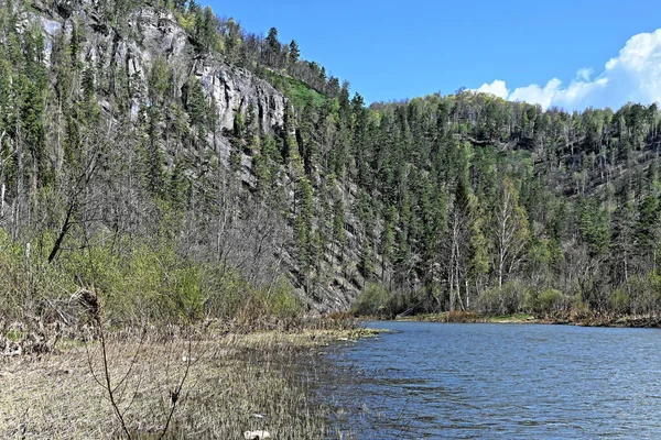 Rocce Sulle Rive Del Fiume Zilim Primavera Nel Parco Naturale — Foto Stock