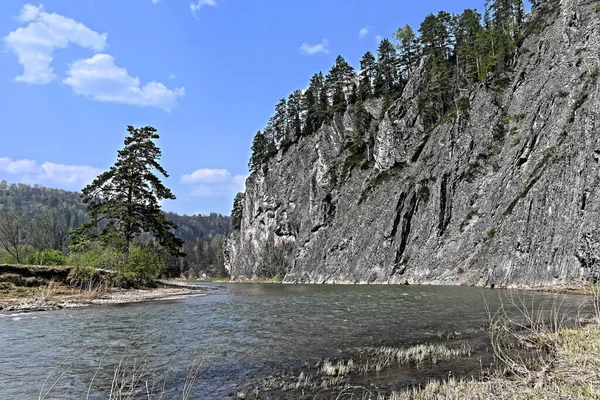 Rocks Banks Zilim River Spring Natural Park Zilim Republic Bashkortostan — Stock Photo, Image