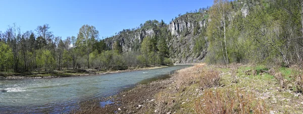 Panorama Des Quellflusses Südlichen Ural Naturpark Zilim Baschkortostan — Stockfoto