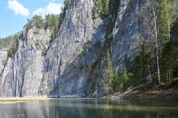 Falésias Rio Zilim Parque Natural Zilim Bashkortostan Rússia — Fotografia de Stock