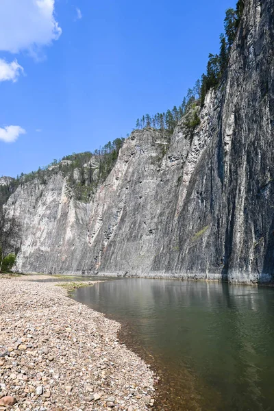 Falésias Rio Zilim Parque Natural Zilim Bashkortostan Rússia — Fotografia de Stock