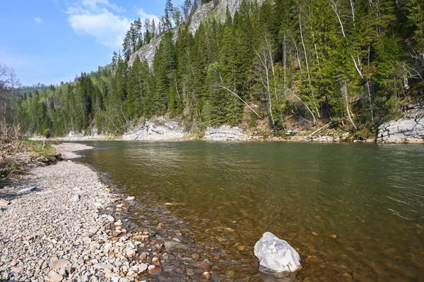 Scogliere Sul Fiume Zilim Parco Naturale Zilim Bashkortostan Russia — Foto Stock