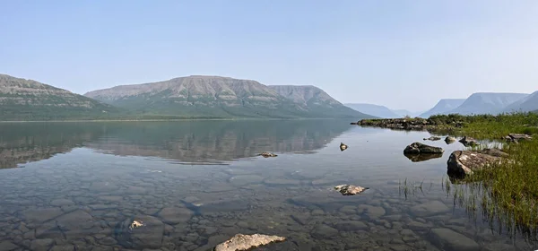 Οροπέδιο Putorana Ένα Πανόραμα Μιας Ορεινής Λίμνης Πανοραμικό Υδάτινο Τοπίο — Φωτογραφία Αρχείου