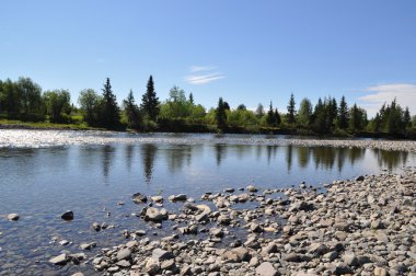 çakıllı kıyılarından Kuzey Nehri. 