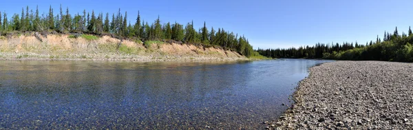 Panorama of the wild river. — Stock Photo, Image