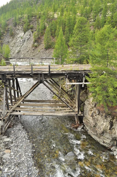 The old bridge in the mountains. — Stock Photo, Image