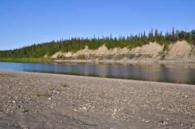 Ural Nehri Lemva kıyıları Sandy.