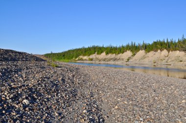 Ural Nehri güneşin altında. 