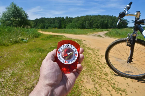 Con bussola e forcella anteriore bicicletta . — Foto Stock