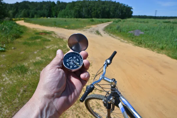 Con bussola ciclismo . — Foto Stock