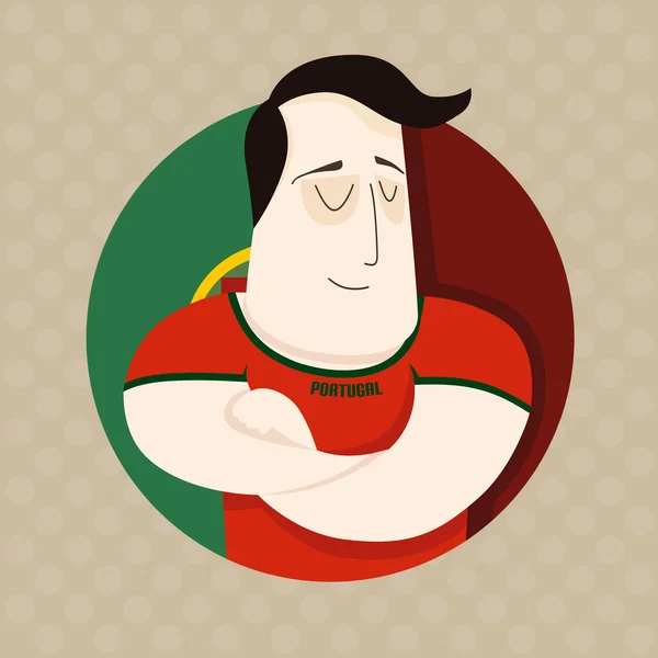 Portekizli futbolcu — Stok Vektör