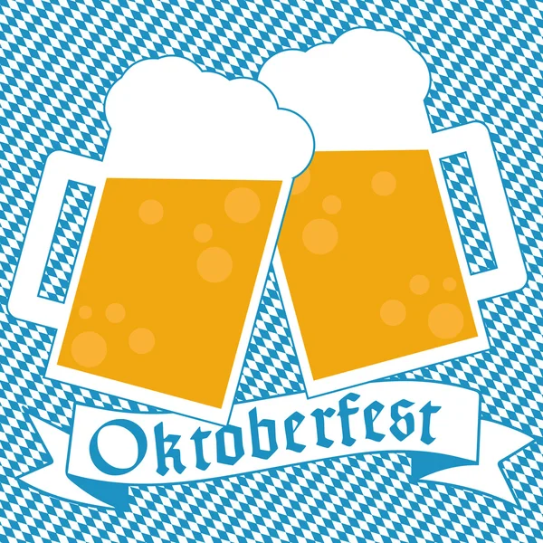 Oktoberfest bavarois fond bleu — Image vectorielle