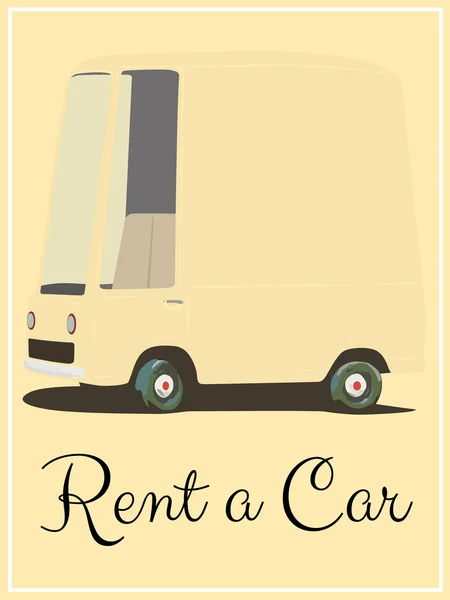 Old fashioned comics style rent a car poster — Stock Vector