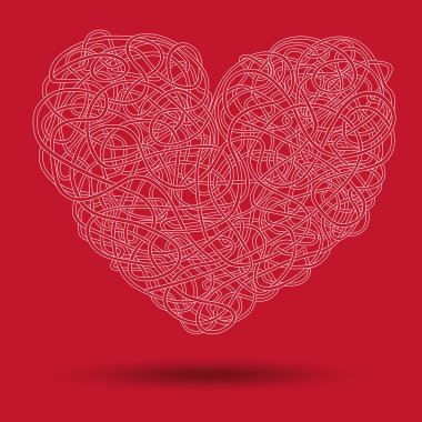 Network cable twisted in the shape of the heart