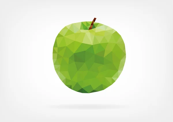 Low Poly Apple — Stock Vector
