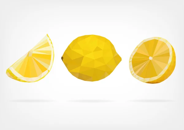Nízké Poly citron — Stockový vektor