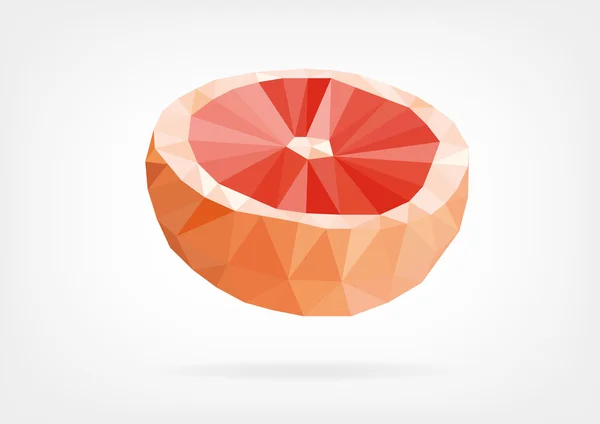 Nízké Poly Grapefruit — Stockový vektor