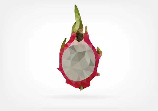 Low Poly Pitaya fruit — Stock Vector