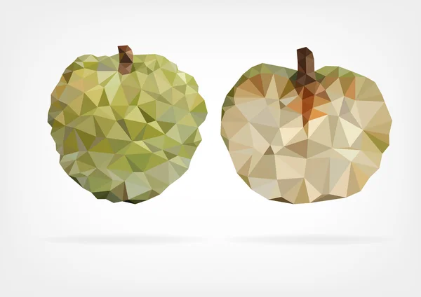 Low Poly Annona ovoce — Stockový vektor