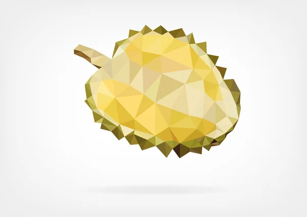 Low Poly Durian fruit — Stock Vector