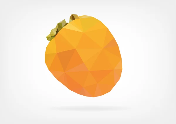 Faible Poly Kaki fruit — Image vectorielle