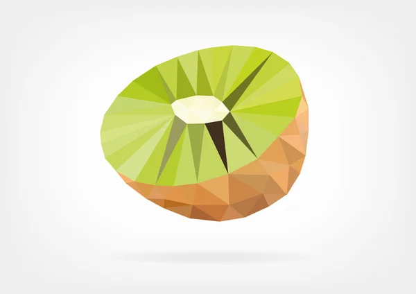 Låg Poly Kiwi frukt — Stock vektor