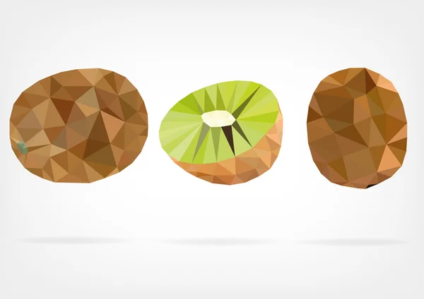 Faible Poly Kiwi fruit — Image vectorielle