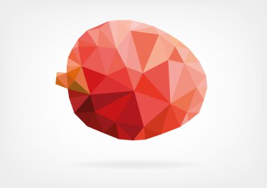 Low Poly Lychee fruit clipart
