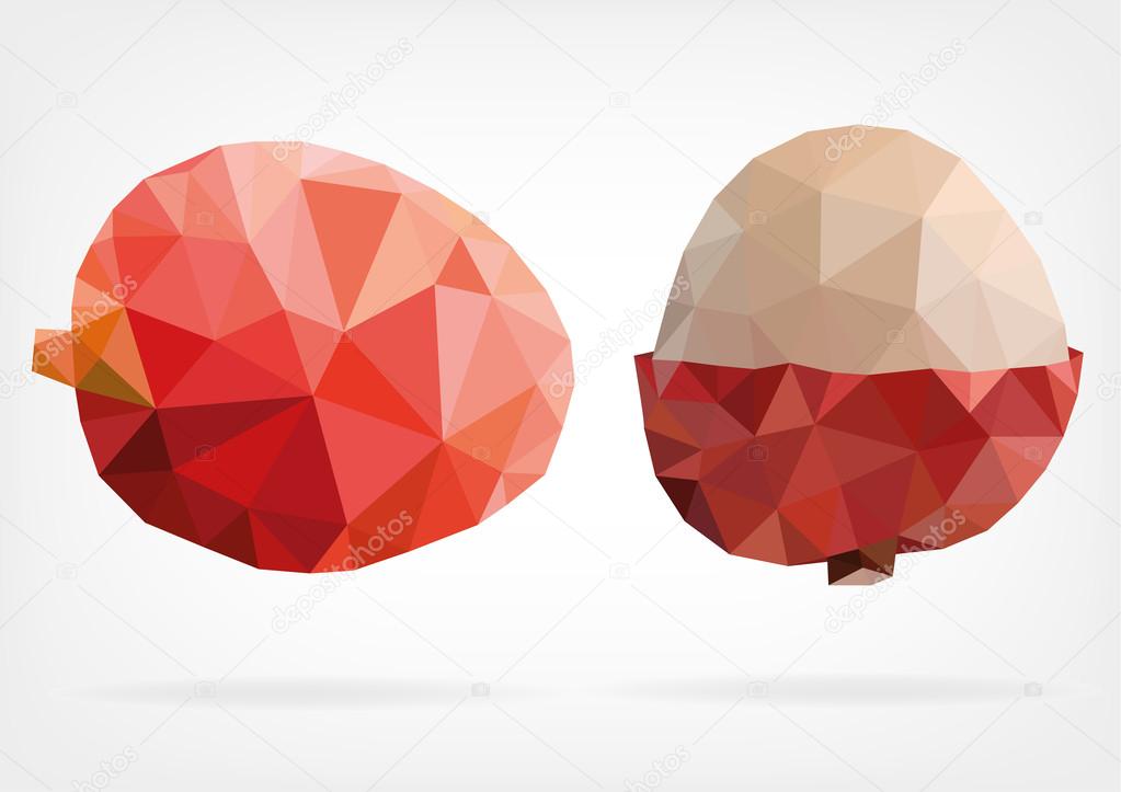 Low Poly Lychee fruit