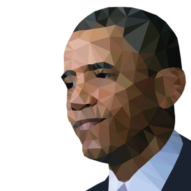 27 Kasım 2014: Barack Obama portresi düşük Poli tasarım