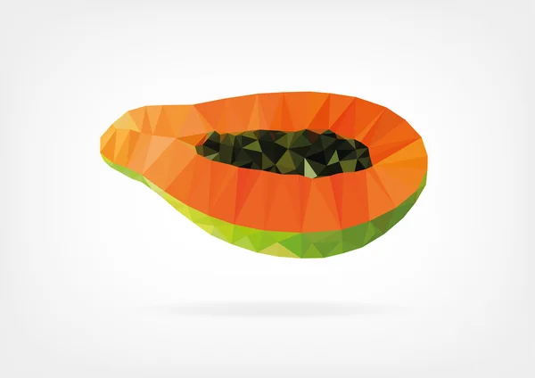 Laag Poly Papaya vruchten — Stockvector