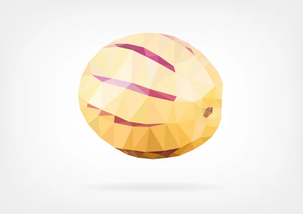 Low Poly Pepino meloun ovoce — Stockový vektor