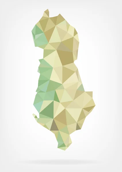 Low Poly Mapa de Albania — Archivo Imágenes Vectoriales