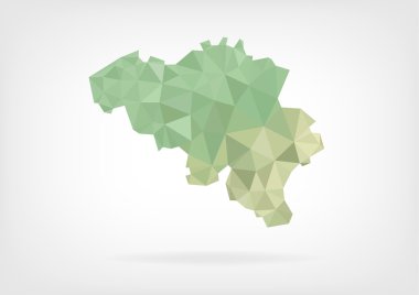 Belçika Haritası düşük Poli