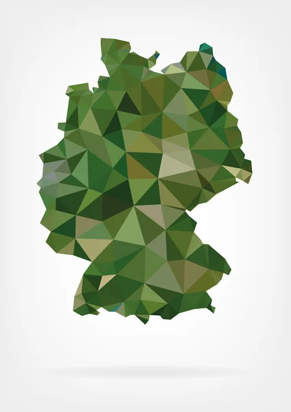 Mappa Low Poly della Germania — Vettoriale Stock