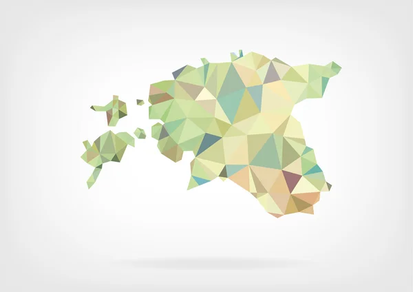 Carte à faible poly de Estonie — Image vectorielle