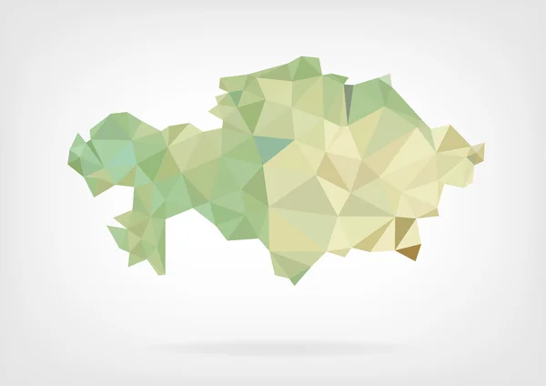 Low Poly Map of Kazakhstan — Stock Vector