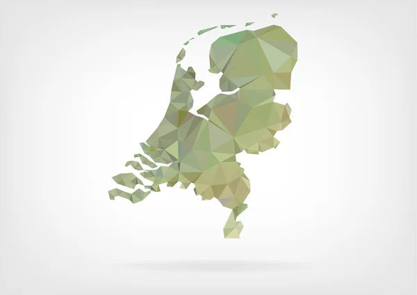 Mapa de Low Poly da Holanda — Vetor de Stock