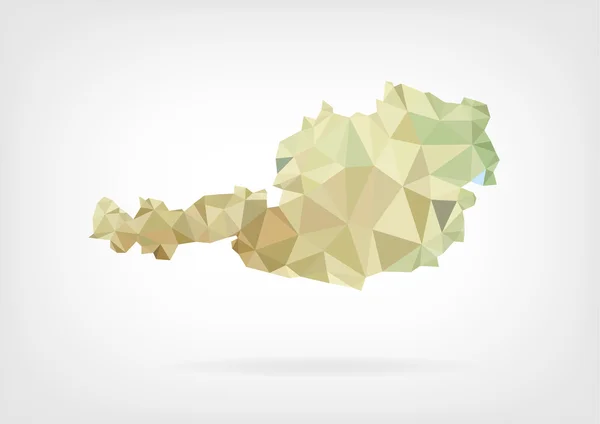 Low Poly mapa de Austria — Vector de stock