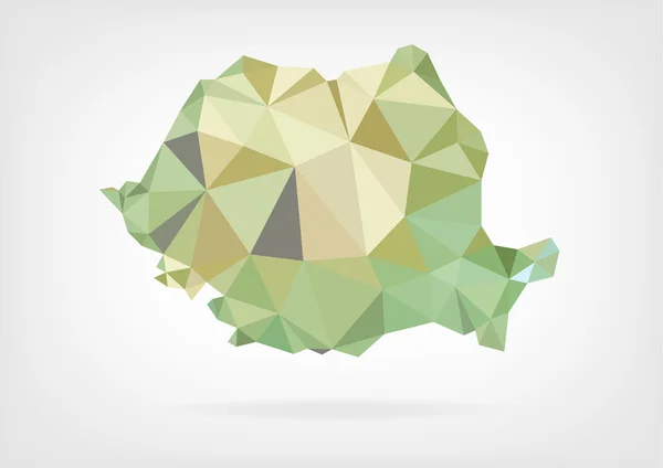 Low Poly map of Romania — Stock Vector