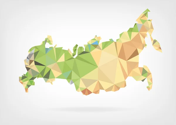 Low Poly mapa Federacji Rosyjskiej — Wektor stockowy