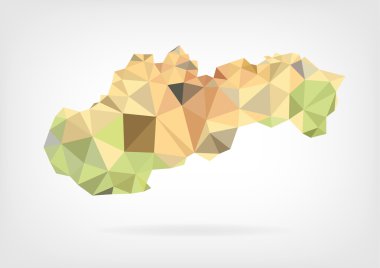 Düşük Poli Slovakya Haritası