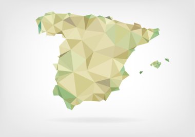 İspanya Haritası düşük Poli