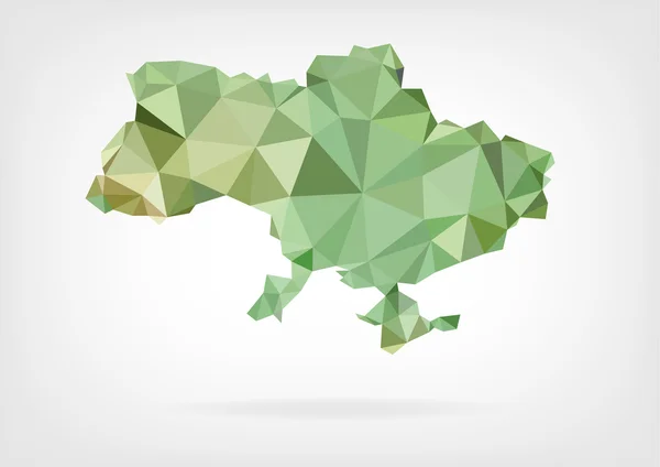 Low-Poly-Karte der Ukraine — Stockvektor