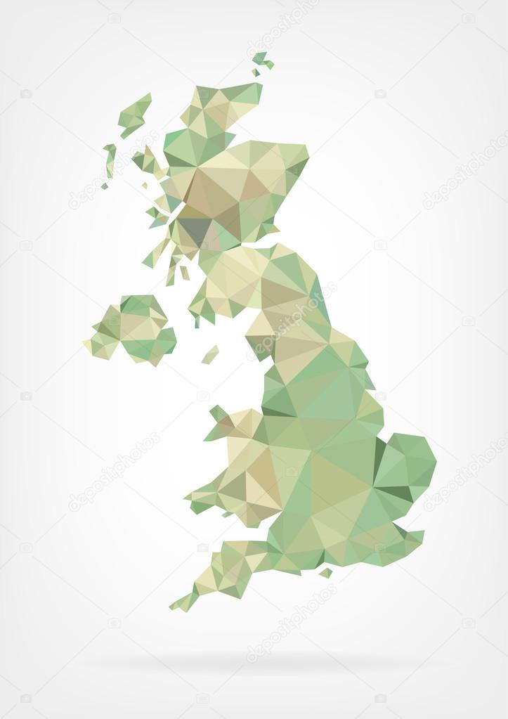 Low Poly Map Of United Kingdom Stock Vector Image By C Isabel A