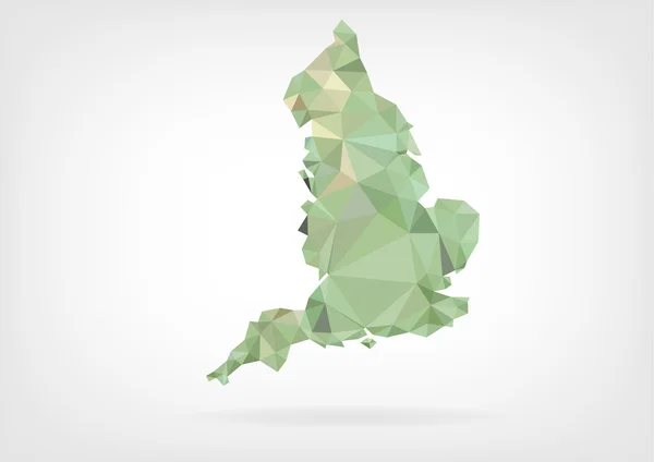 Low Poly map of England — Stock Vector