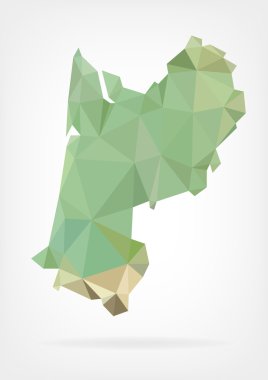 Fransız bölgesi Aquitaine düşük Poli Haritası