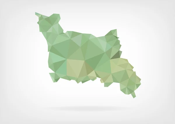 Low Poly mapa Francji, w regionie Dolna Normandia — Wektor stockowy